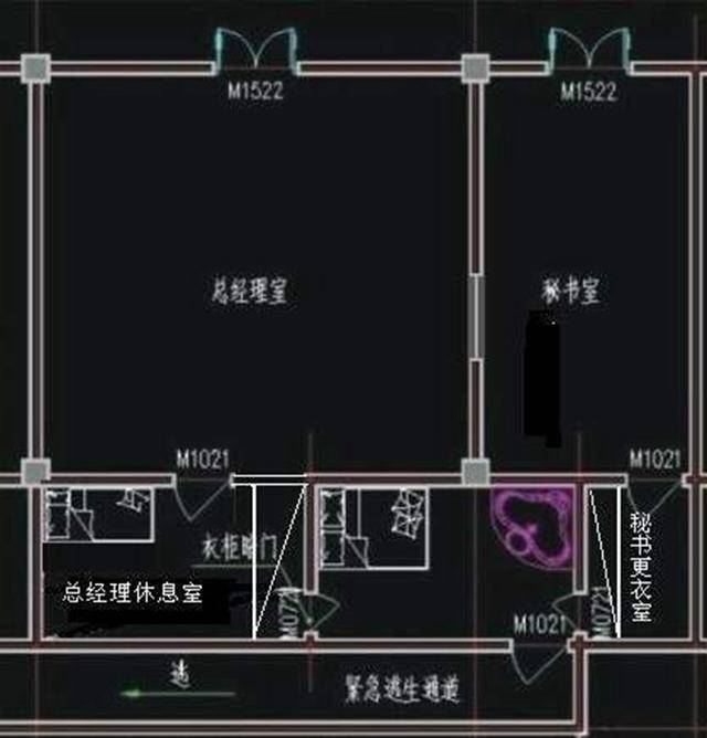 2)总经理办公室的小屋暗门虽然比较的隐秘,但是也需要加上一些东西.