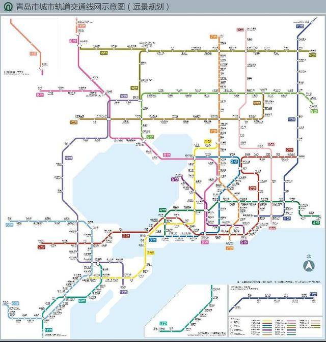 青岛市轨道交通远景共规划16条线路,到2030年左右总规模超过800公里