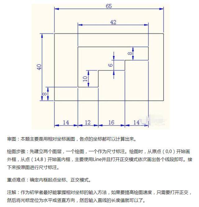 cad制图初学入门题,教你审图,绘图,注解!