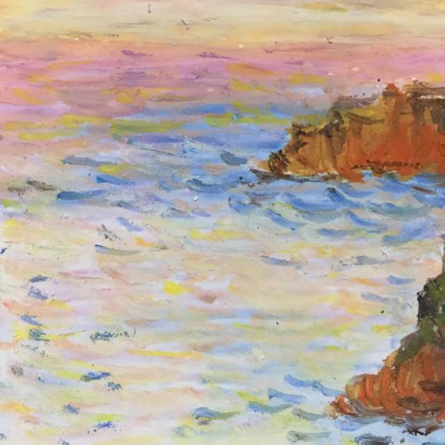 油画棒教程|临摹莫奈笔下的那片海