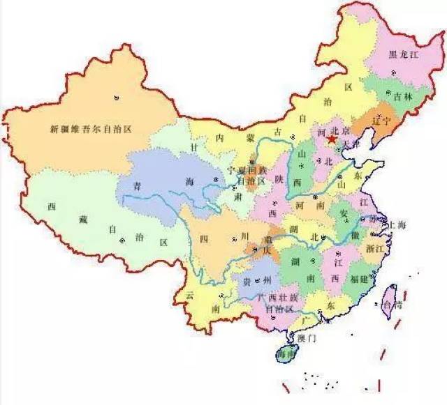 我们用绘画的方式教孩子认识中国地图,认识我国34个省级行政区域.图片