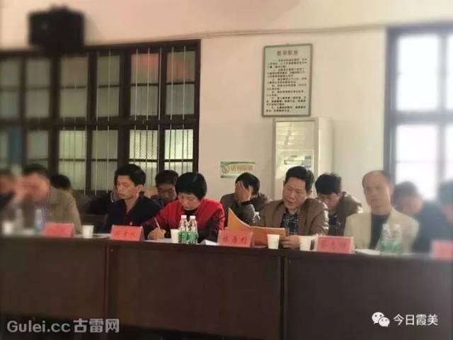 古雷,霞美镇分别召集各村党支部书记召开会议.