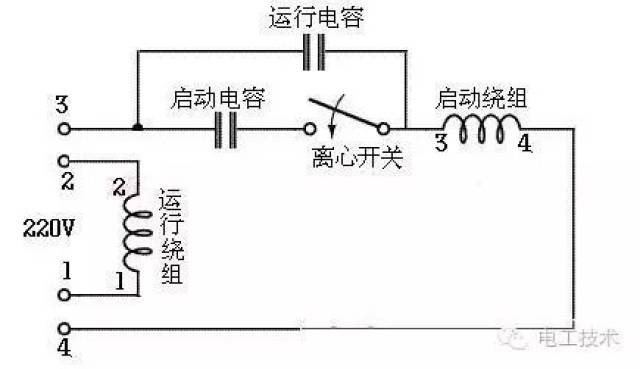 单相电机电容接线图及接讲解法