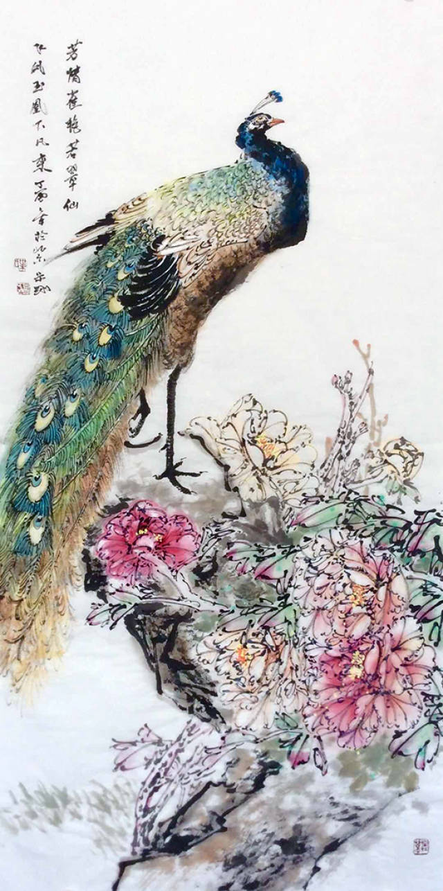 国色天香,孔雀呈祥——当代著名国画大师叶景刚孔雀作品欣赏