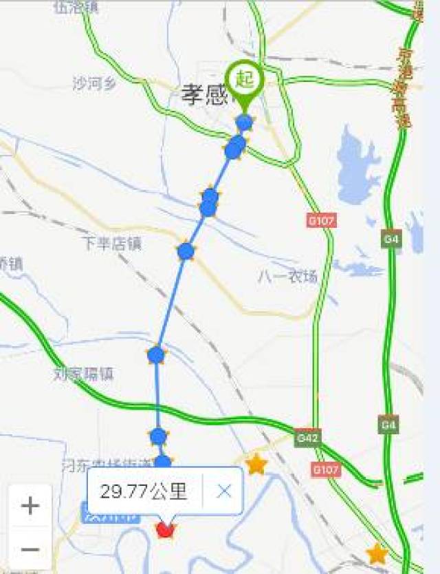 (孝汉一级公路示意图)