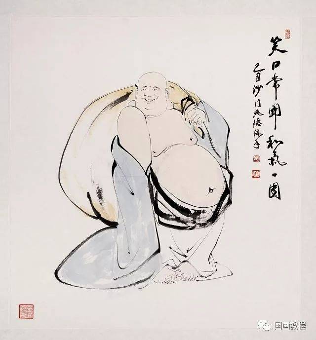 【笑口常开】国画精品弥勒佛,100副