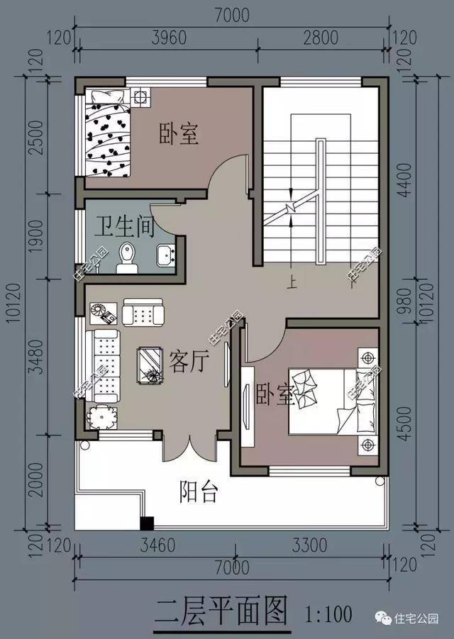 2套农村别墅,面宽仅7米,户型方正实用又美观!
