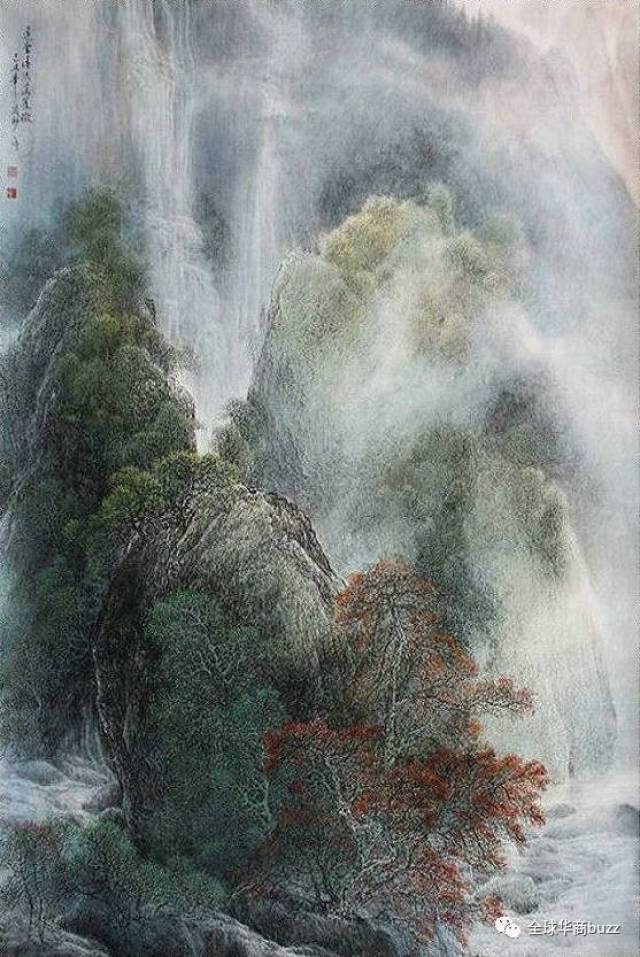 秦卜子:山川锦绣,重彩山水画