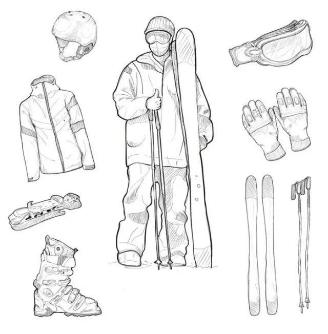 一般滑雪场都会提供滑雪 最重要的9件装备供租赁 滑雪板(单板或双板)