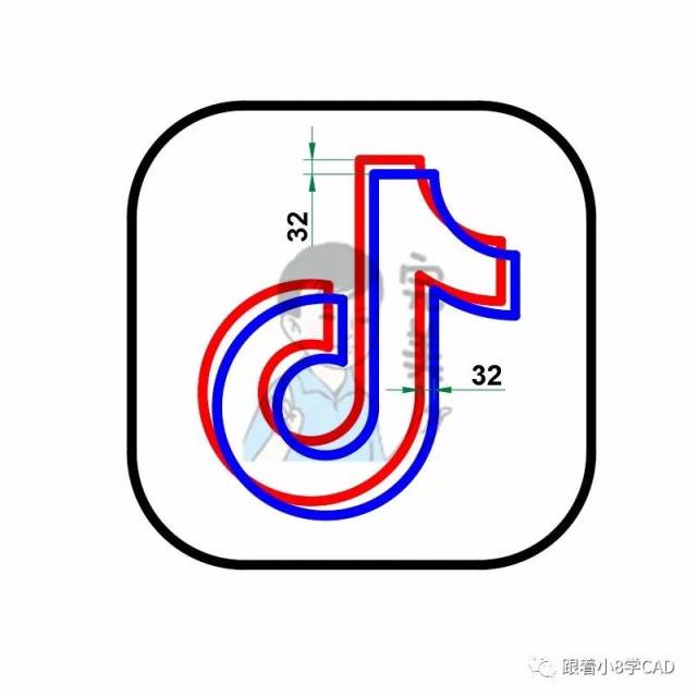 【趣味练习】"抖音"logo图标绘制,无设计不生活!