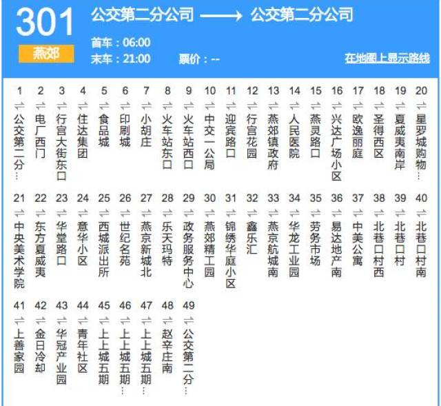 燕郊便民电话公交线路大全2018年1月版本