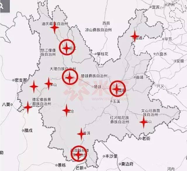 红河州(相当于云南的地级市) △红河州行政区划图 云南一共有 12个