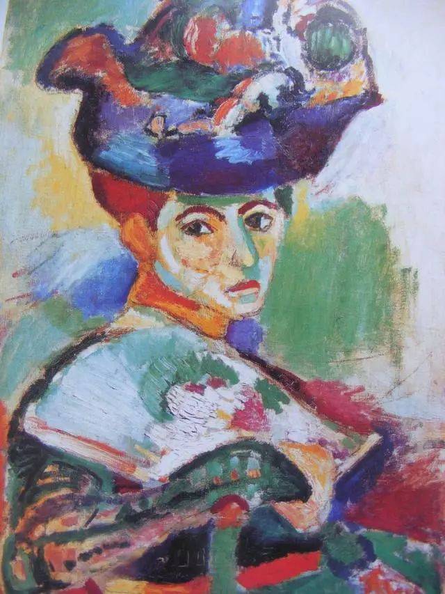 马蒂斯 戴帽的女人 1905年 布面油画,80cm×60cm 1905年