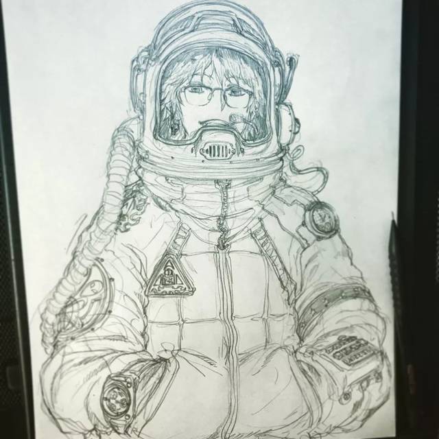 线稿界楷模,不但人物外形养眼,人体动态透视也