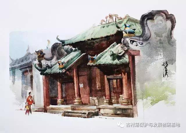 现场|名家画东莞——南社明清建筑写生示范活动(附苏海青水彩画欣赏)