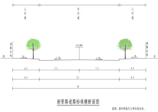 新晋路道路标准横断面图