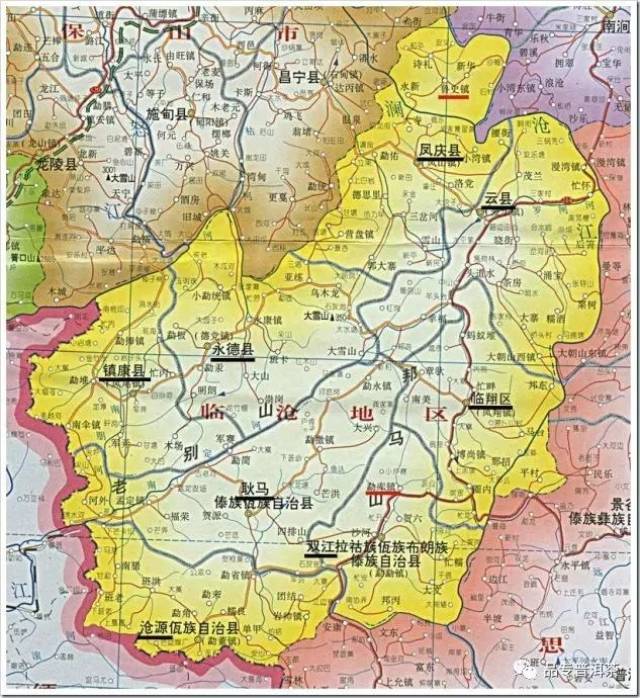 临沧各区县地图