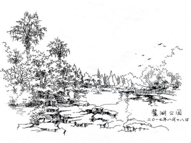 "一山环秀水,半岭隐涛声"展现的正是麓湖公园的自然意趣.