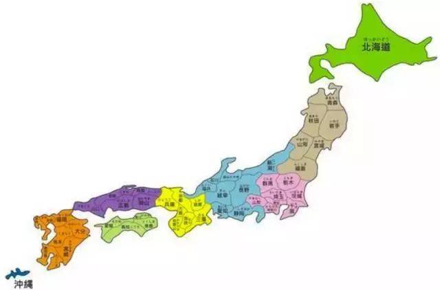 日本被划分为47个一级行政县:一都(东京都),一道(北海道),二府(大阪府