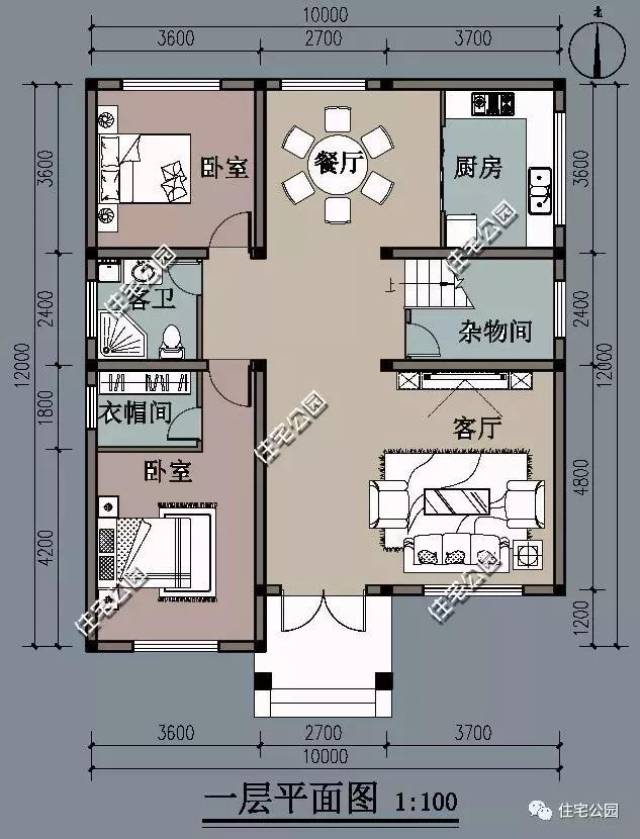 10x12米农村别墅,同一造型,不同布局,哪个布局更适合你?