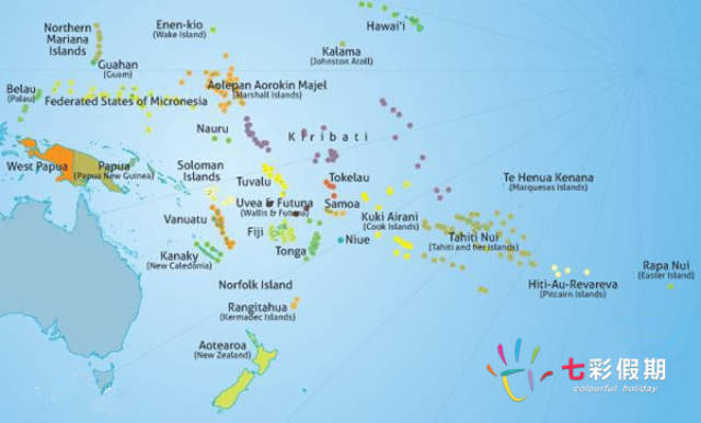 南太平洋岛国地图