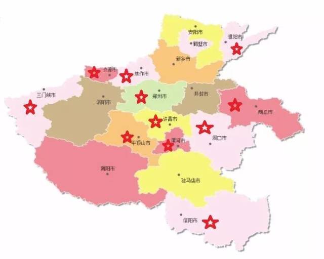 经筛选后的 21家"绿洲园林",注册地分布于河南省内各个市,地级市,县.