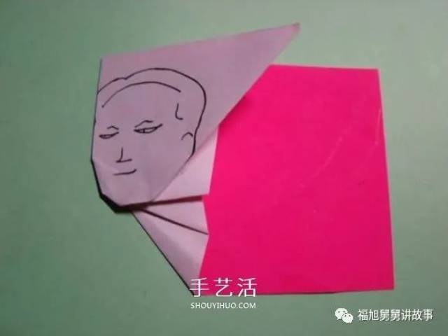 儿童手工折纸大全——戴帽子人物头像