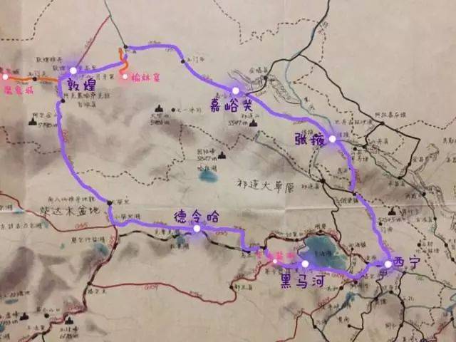 经典线路 在地图上我们看到,这条线路,从西宁出发,到青海湖,再走图片