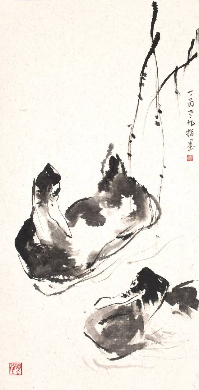 张大石头指墨研究中心揭牌仪式暨张志民师生指墨作品展