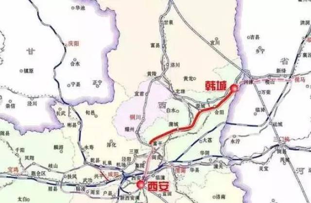 本次新建线路从独李北站起,止于韩城南站(韩城合阳机场对侧).