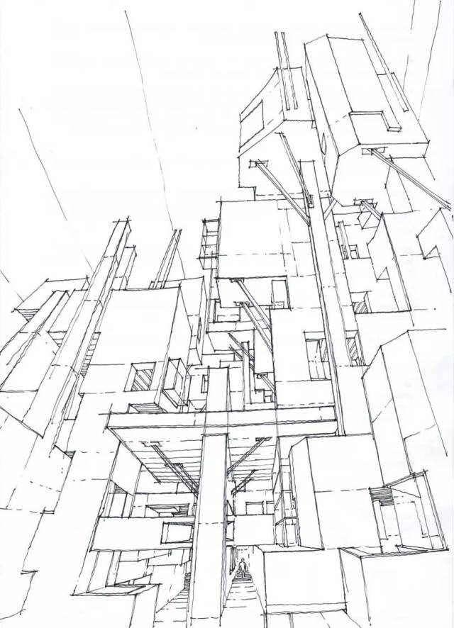 透视练习线稿,画完这些再也没有难画的空间!