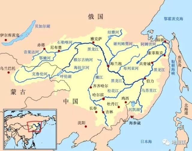 流经中国,俄罗斯国境,注入鞑靼海峡;黑龙江是一条重要的国际界河