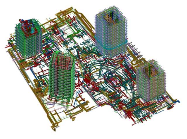 利用bim技术 协同设计 6家设计单位 1539张设计图 多专业图纸版本多大