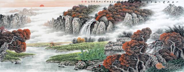 当代知名山水画艺术家李林宏,桃源山水有韵律