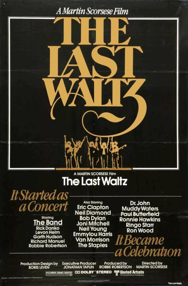 1978年的音乐纪录片《the last waltz》(最后的华尔兹)设计的海报