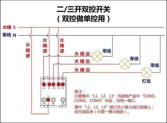 电工必备|最全的开关接线图(单控,双控,三控)非常值得收藏!