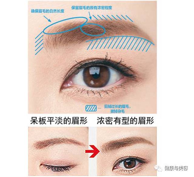 眉毛的长度和浓度决定 眉毛的立体感——"保持眉毛的原有长度"是正解