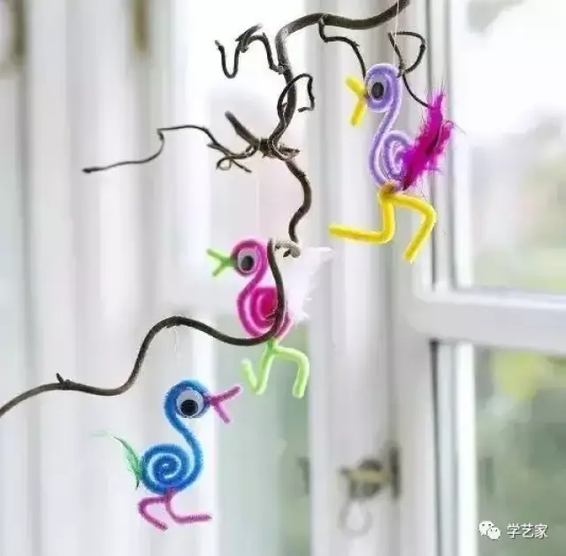 可爱的狗狗 花朵篇【所需材料:各色扭扭棒,剪刀,尺子,小花盆