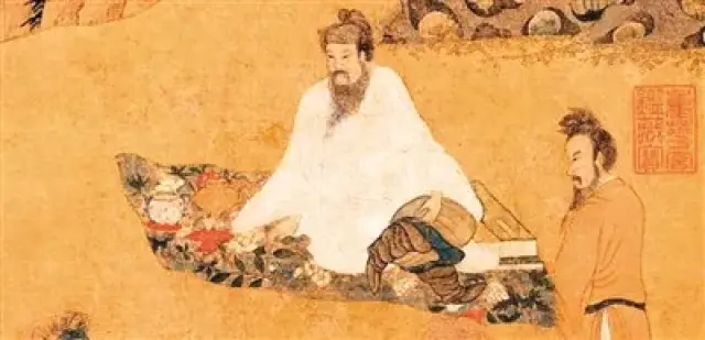 钱选(元)《卢仝煮茶图》局部