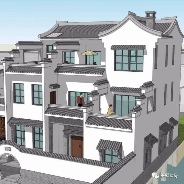 2套徽式厨房自建图纸风格v厨房,建房最美农村别墅自装修别墅!打造徽派别墅小图片