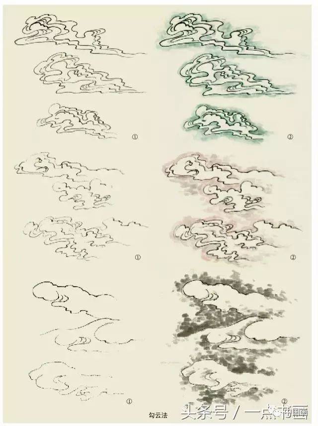 技法分享 丨 云的勾染画法
