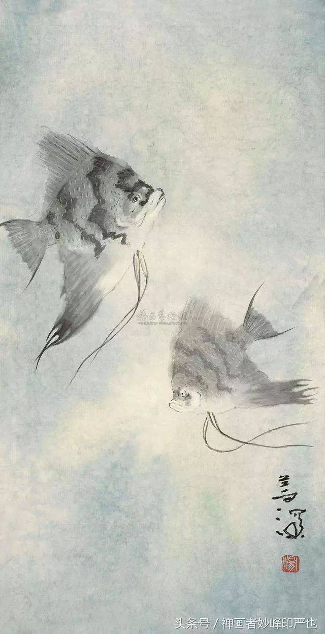 名家画神仙鱼,逍遥自在 如鱼有余