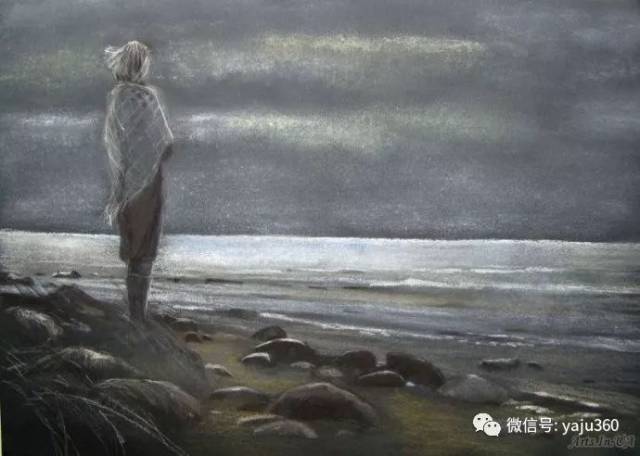 她的油画作品细腻,轻柔,透出一丝丝伤感.