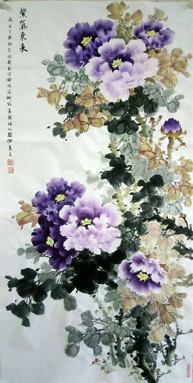 中国著名国画牡丹画画家罗欣科作品欣赏