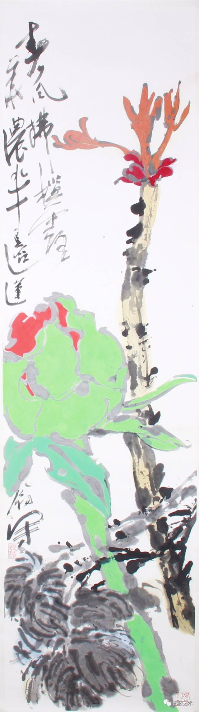 如逢花开吴冠南重彩写意花鸟画的基本方法与效果
