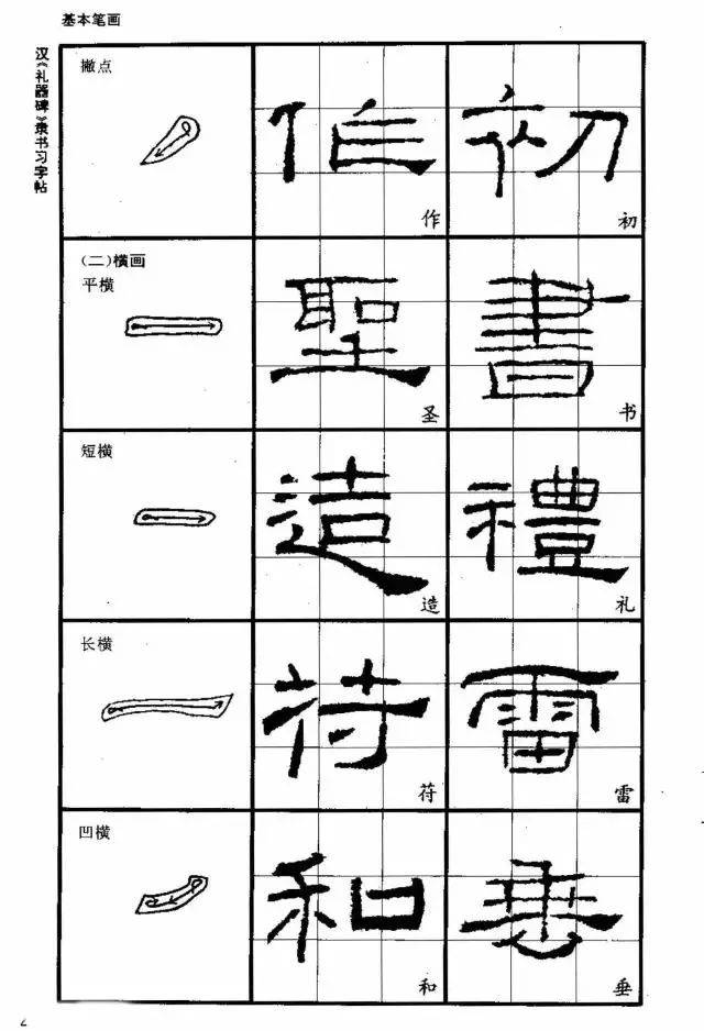 本册隶书字帖图文并茂,主要内容为基本笔画,部首特征,结构规律.