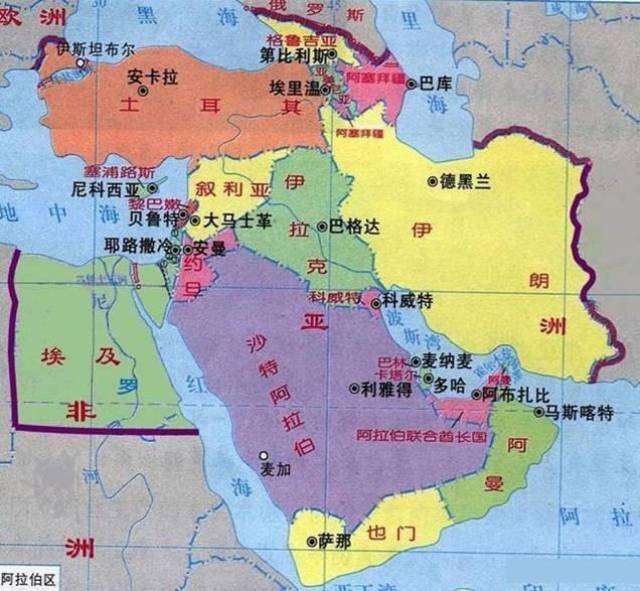 地理位置优越,五海包括里海,黑海,地中海,红海和阿拉伯海,三洲为亚洲