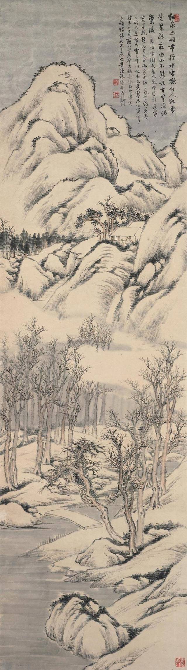 桐城派:林纾《雪景山水图》