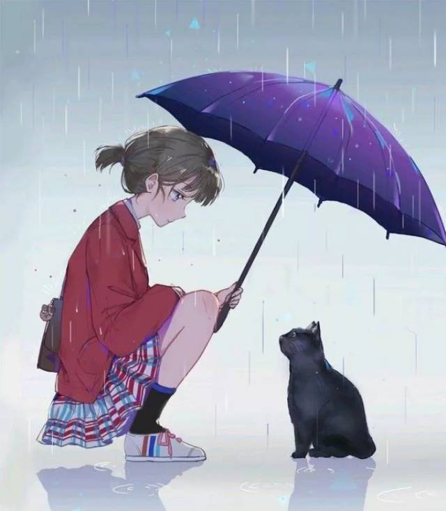 唯美,悲伤,哭泣,动漫女生,下雨天,雨伞,伤感