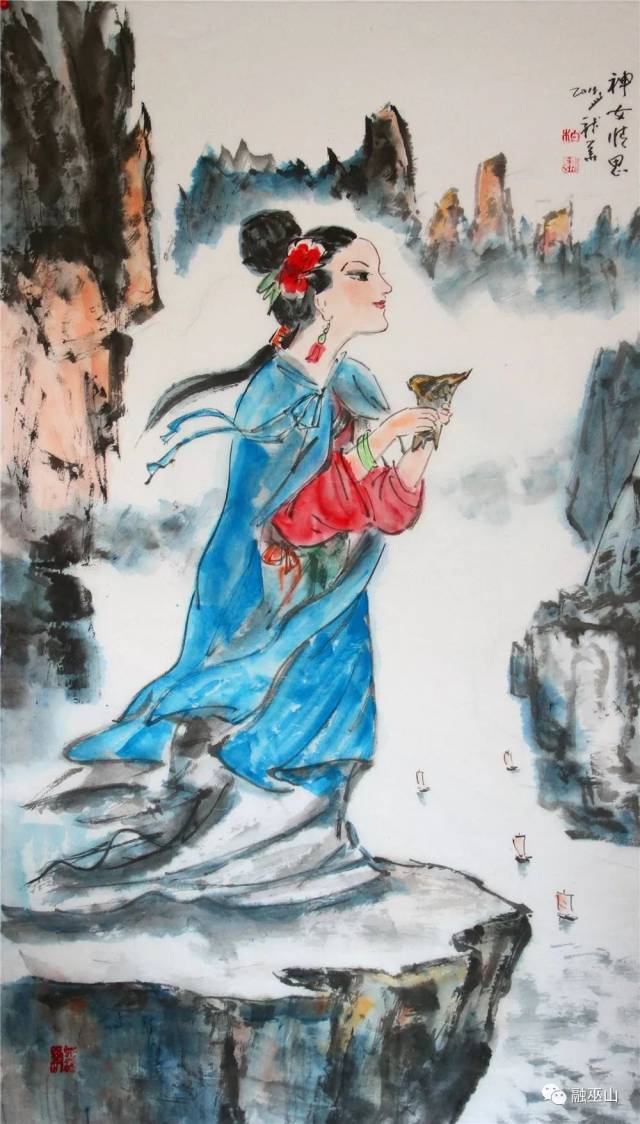 神女,灵芝入诗者,诗中"采三秀兮於山间"的"於山"就是巫山,山鬼即指